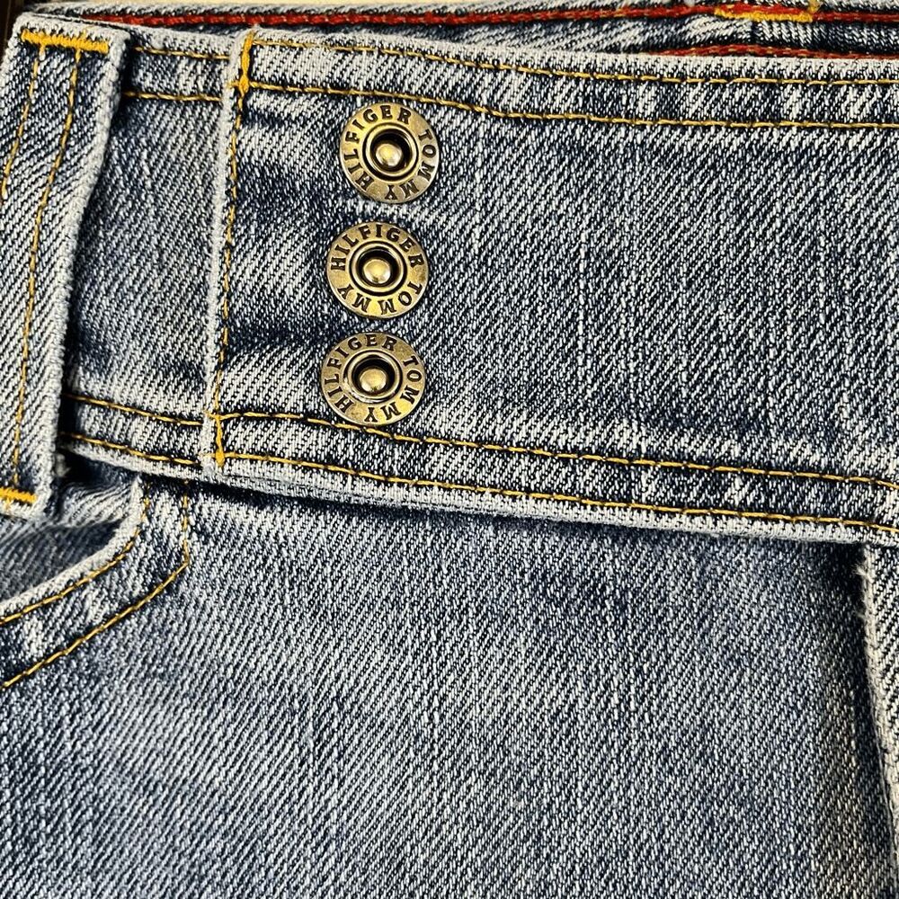 Tommy Hilfiger Jeans Womens Size 8 Blue Hipster Boot Bootcut Denim Triple Snap - Picture 3 of 14